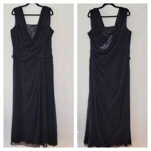 Tadashi Shoji Too Draped Sequin Bodice Gown 14Q `14W